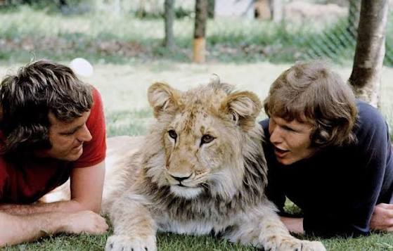 john rendall dan ace bourke bersama anak singa christian di london