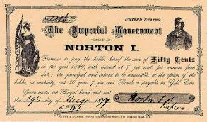 ang kertas kuno resmi pecahan bernominal khusus milik Kaisar Norton I